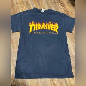 Navy vintage y2k Thrasher skater tee